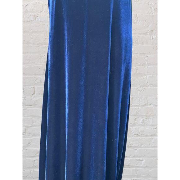 VTG Y2K Navy Velvet Sleeveless Maxi Dress 3X 4X 26 28 Whimsigoth Dark Fairy - Picture 5 of 10